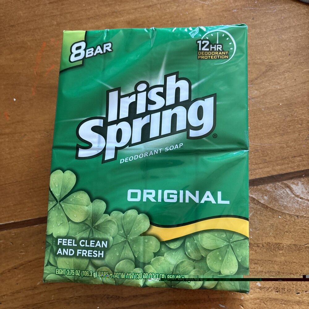 Irish Spring Original Bar Soap 8 Pack 3.75oz Bars Sealed Old Stock No Flaxseed - Picture 4 of 4